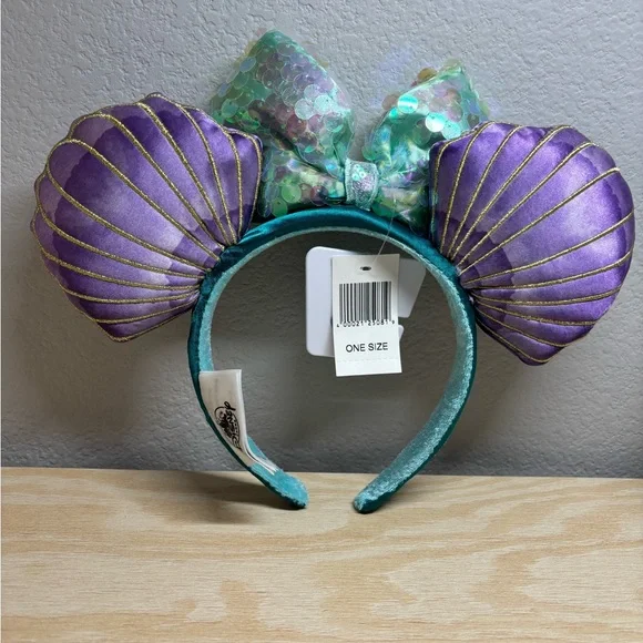 Disney parks Ariel Mermaid Hair don't care Minnie ears headband - Picture 2 of 4
